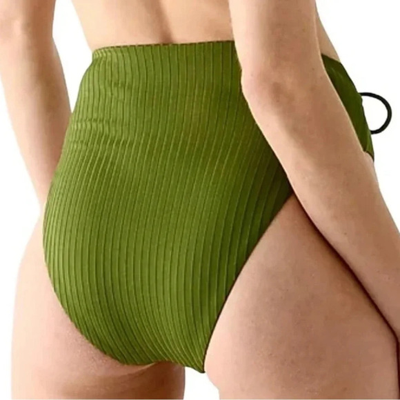 J. Crew Bikini Bottom Wide-Rib High-Rise Canteen Green Size Small - Picture 4 of 4